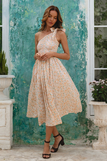 Sienna One-Shoulder Shirred Dress (Sale)-8