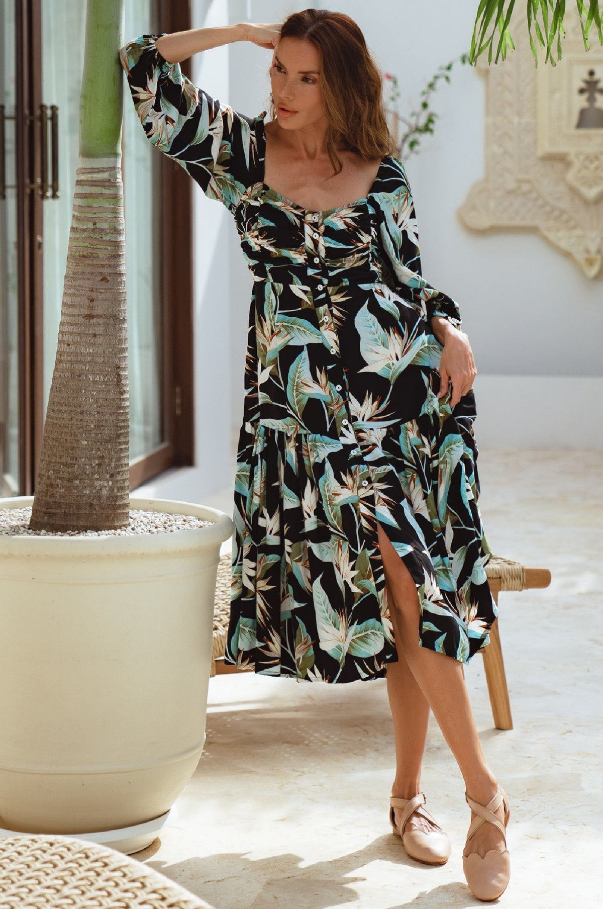 Verona Long Sleeve Midi Dress (Sale)-6