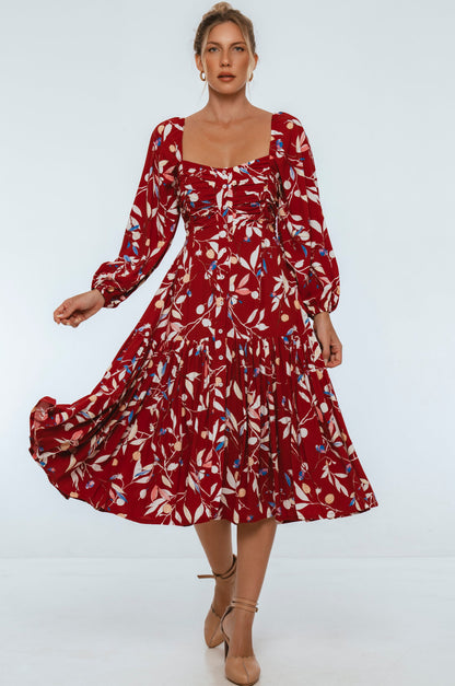 Verona Long Sleeve Midi Dress (Sale)-1