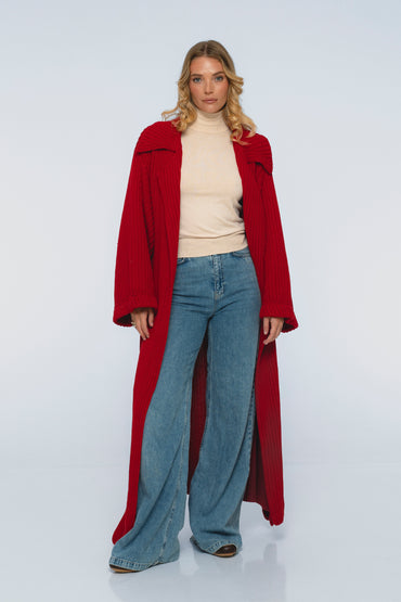 Warm Night Long Knitted Coat-1
