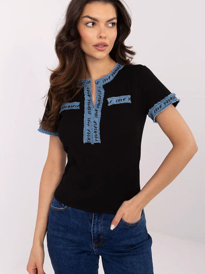 A fitted women's blouse in a casual style -0