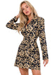 Brown Moe Daydress Model 184757 Jacket Dress with Belt Long Sleeve-0