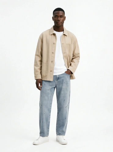 Brushed Dynamic Jeans Men Luxury Streetwear Relaxed Fit Premium Denim-1