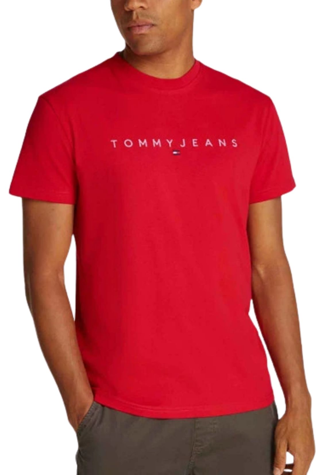 TOMMY JEANS - Men's T-shirt with linear logo