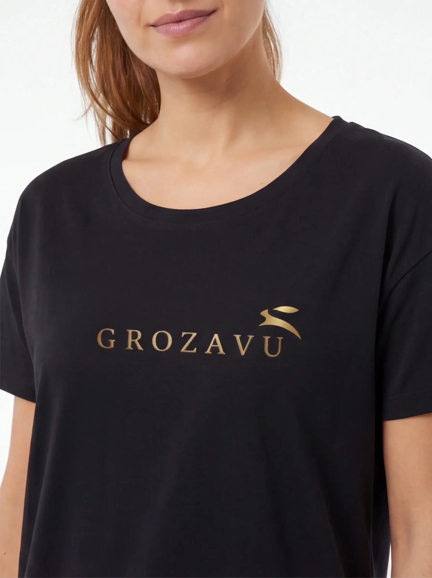 High Exclusive Tee Luxury Streetwear Women’s Black Tailored Fit Grozavu Icons-3