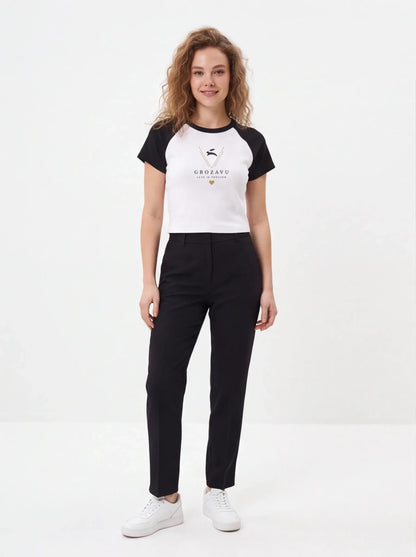Women’s Micro Rib Raglan Baby Tee Soft Fitted Stretchy Baseball Shirt-1