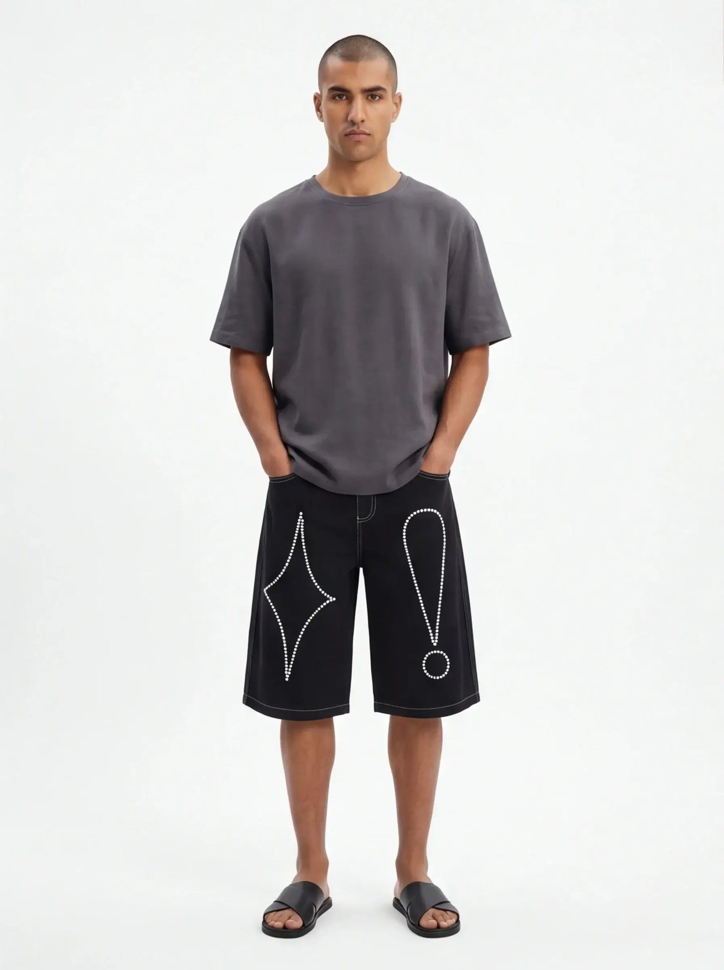 Egyptian Cotton Sleek Shorts Men Luxury Streetwear Tailored Fit Premium Urban Fashion-1