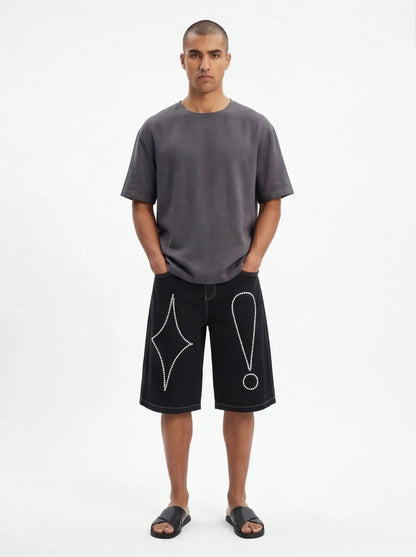 Egyptian Cotton Sleek Shorts Men Luxury Streetwear Tailored Fit Premium Urban Fashion-1
