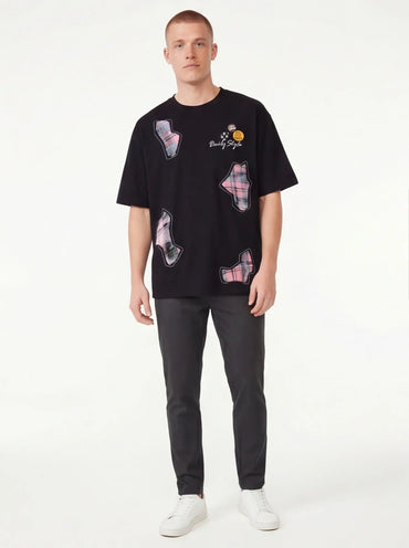 Organic Elevated Top Luxury Streetwear Men Tailored Fit Black T-Shirt-1