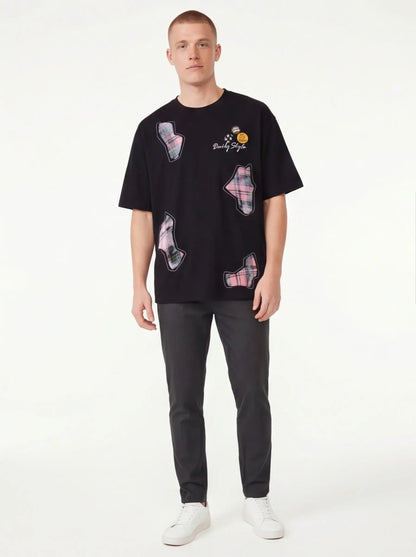 Organic Elevated Top Luxury Streetwear Men Tailored Fit Black T-Shirt-1