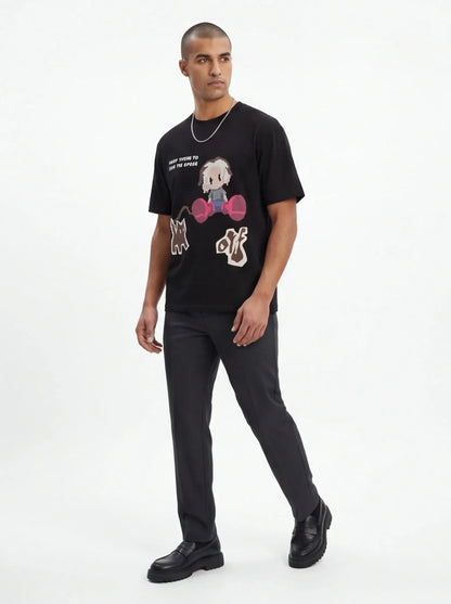 Brushed Timeless Tee Luxury Streetwear Men’s Premium Charcoal Shirt-1