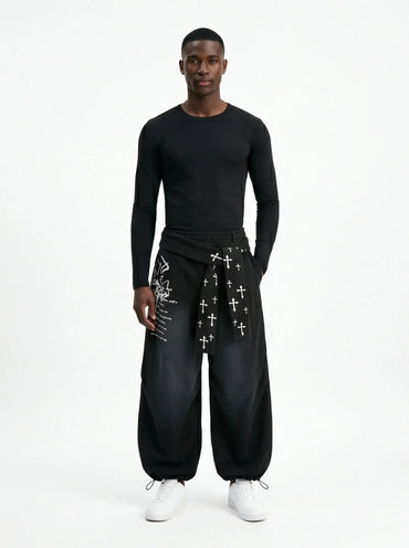 Thermal Dynamic Pants by Grozavu Luxury Streetwear Warm Charcoal Trousers-1