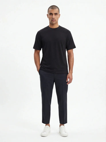 Silk Avant-Garde Tee Luxury Streetwear Black Designer High-End Urban Fashion-1