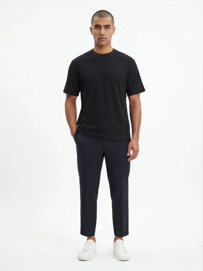 Silk Avant-Garde Tee Luxury Streetwear Black Designer High-End Urban Fashion-1