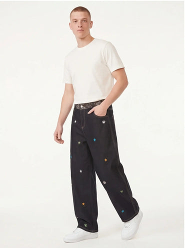 Brushed Sleek Jeans Men Luxury Streetwear Tailored Fit Premium Urban Pants-1